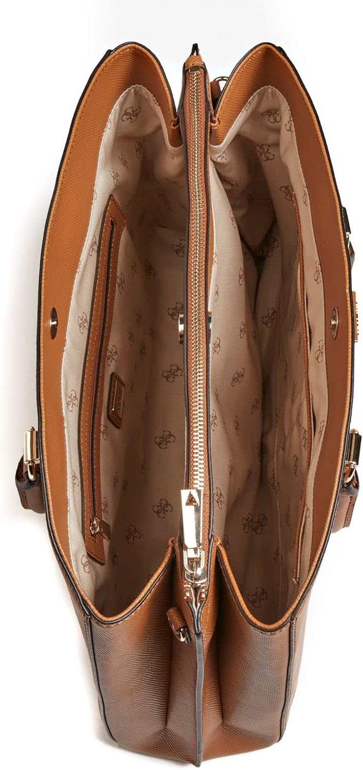 GUESS Borsa donna Alexie lrg girlfriend satchel 3 comparti light cognac BS22GU166 VG841607 37x29x10