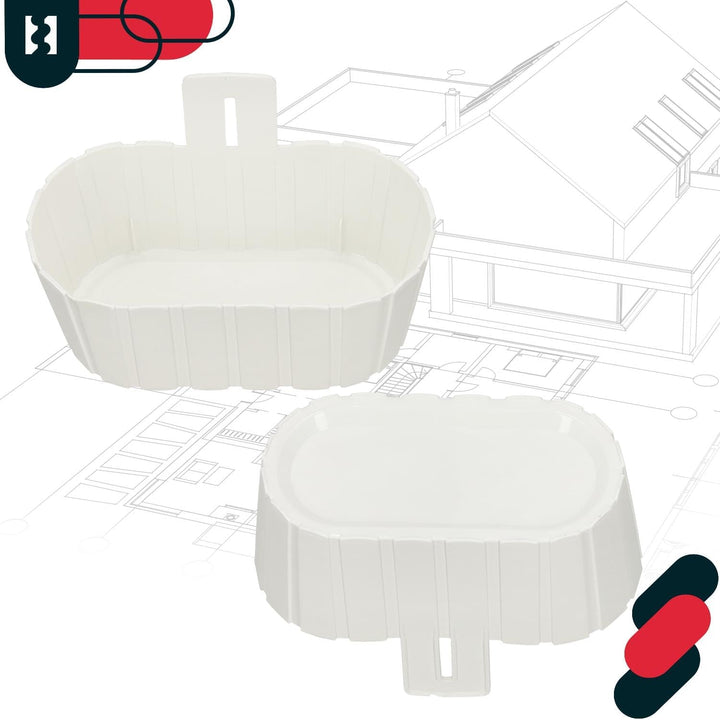 KOTARBAU® 4er Set Blumenkasten Balkon - Wandampel - Blumentopf - 28x14cm H: 13cm Weiss - Wandampel f