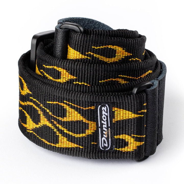 Sangle guitare Jim Dunlop Standard Standard Flammé Jaune Jaune, Jaune