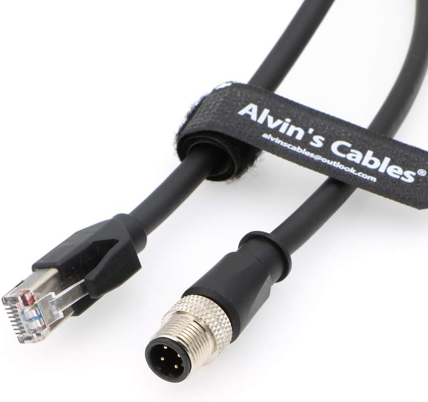 Alvin's Cables M12 D-Code 4-Pin Stecker auf RJ45 Ethernetkabel Hochflexibel für Industrielle Kameras