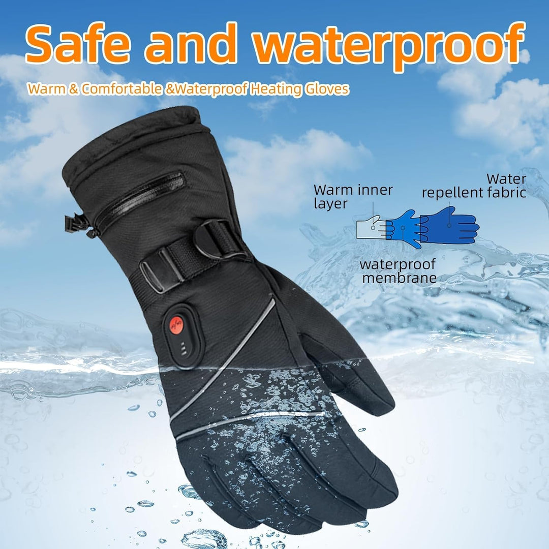beheizbare Handschuhe—— 5000 mAh Beheizbare Motorradhandschuhe fur kifahren,Wandern,Radfahren,Motorr