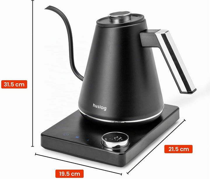 Elektrischer Wasserkocher 1L mit Temperaturregelung 40–100°C, Schwanenhals, LED-Display, Warmhaltefu