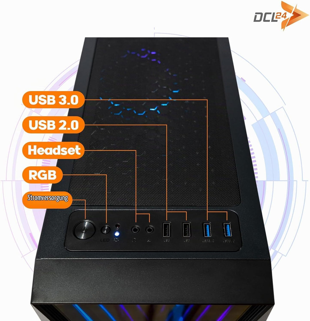 dcl24 High End Gaming PC i7 14700, RTX5070 12GB - 1000GB SSD, 32GB DDR5, RGB Gaming Computer mit 20x