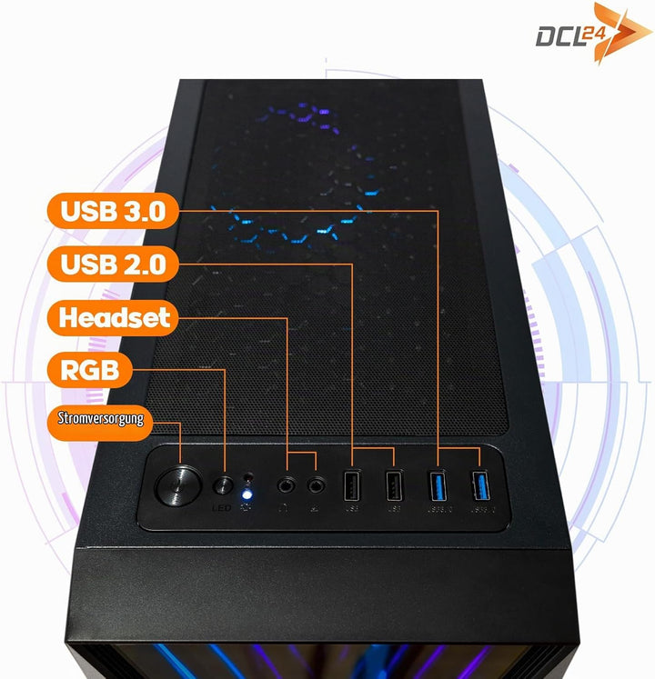 dcl24 High End Gaming PC i7 14700, RTX5070 12GB - 1000GB SSD, 32GB DDR5, RGB Gaming Computer mit 20x