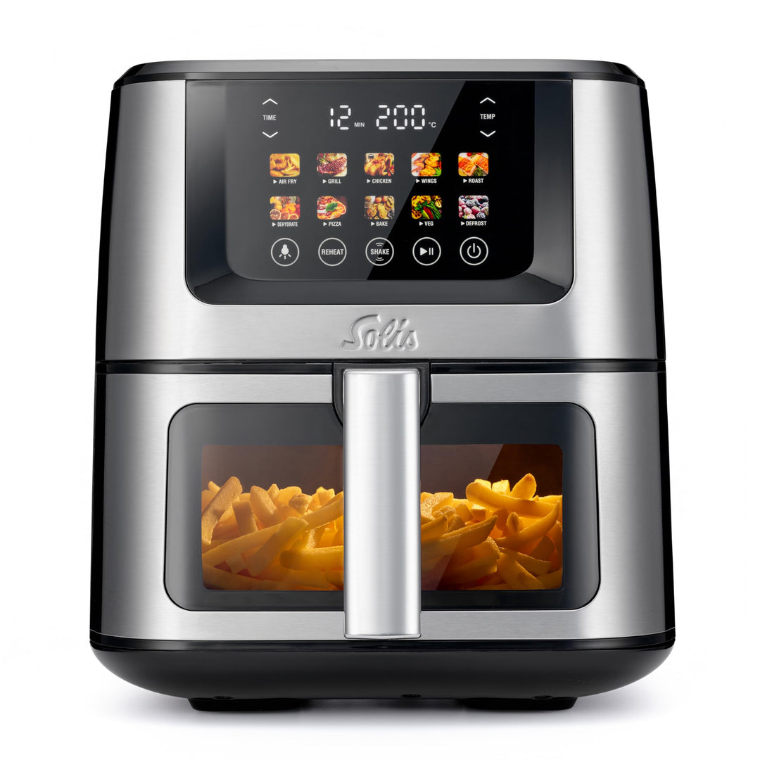 Solis Air Fry & Dry XL Heissluftfritteuse – Gesunder Genuss mit 80% weniger Fett, 7,5 L XXL-Volumen,