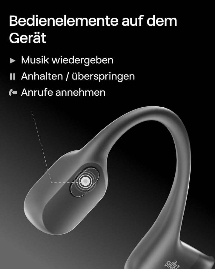 SHOKZ OpenRun Knochenschall Kopfhörer, Open-Ear Sport Bluetooth Kopfhörer mit Noise-Cancelling Mikro