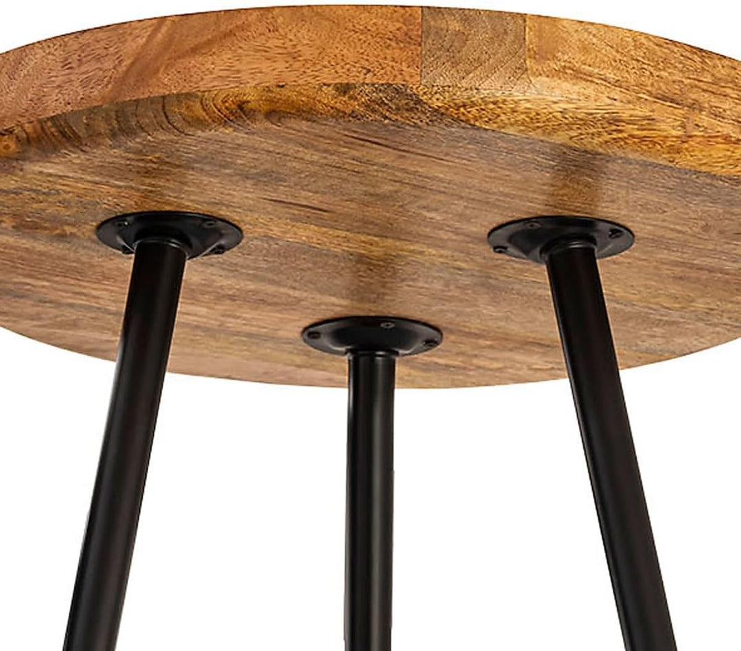 Beistelltisch Holz rund Couchtisch Wohnzimmer Tisch Metalbeine Holzplatte massiv Grösse Durchmesser