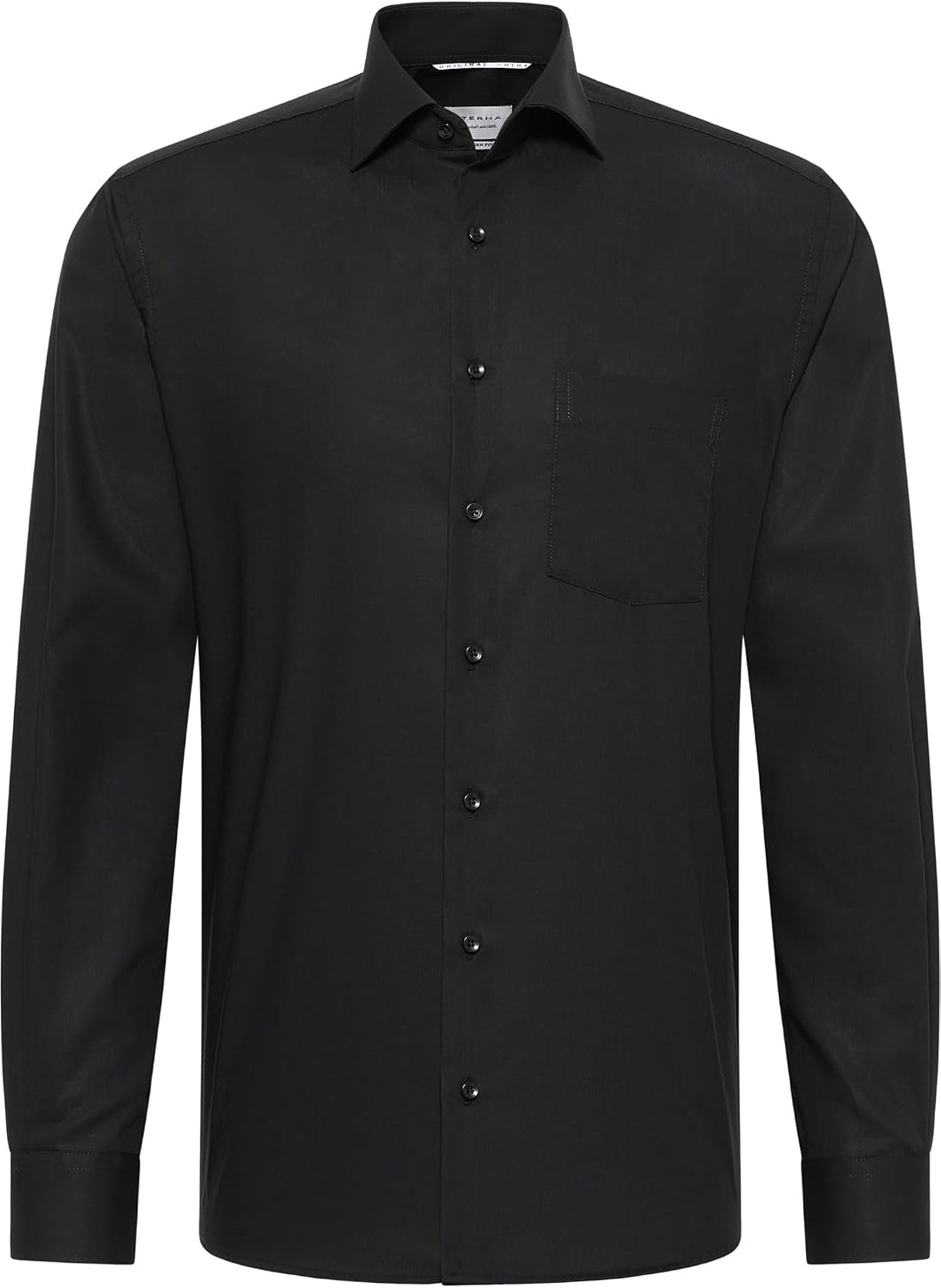ETERNA Langarm Hemd COMFORT FIT Pinpoint unifarben mit Classic Kent Kragen 49 Schwarz (39), 49 Schwa