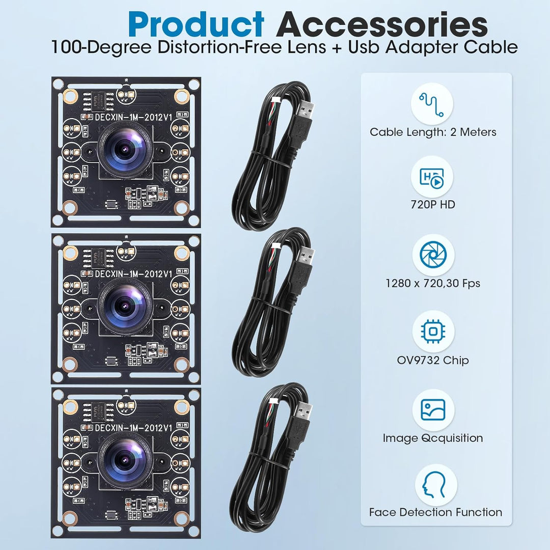 OV9732 Kameramodul 3er Set, USB Kamera, Kompatibel mit Autodarts Kamera System, 1280x720 30FPS HD, 1
