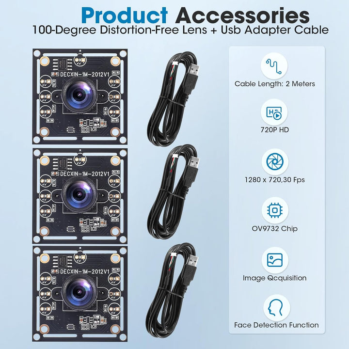 OV9732 Kameramodul 3er Set, USB Kamera, Kompatibel mit Autodarts Kamera System, 1280x720 30FPS HD, 1