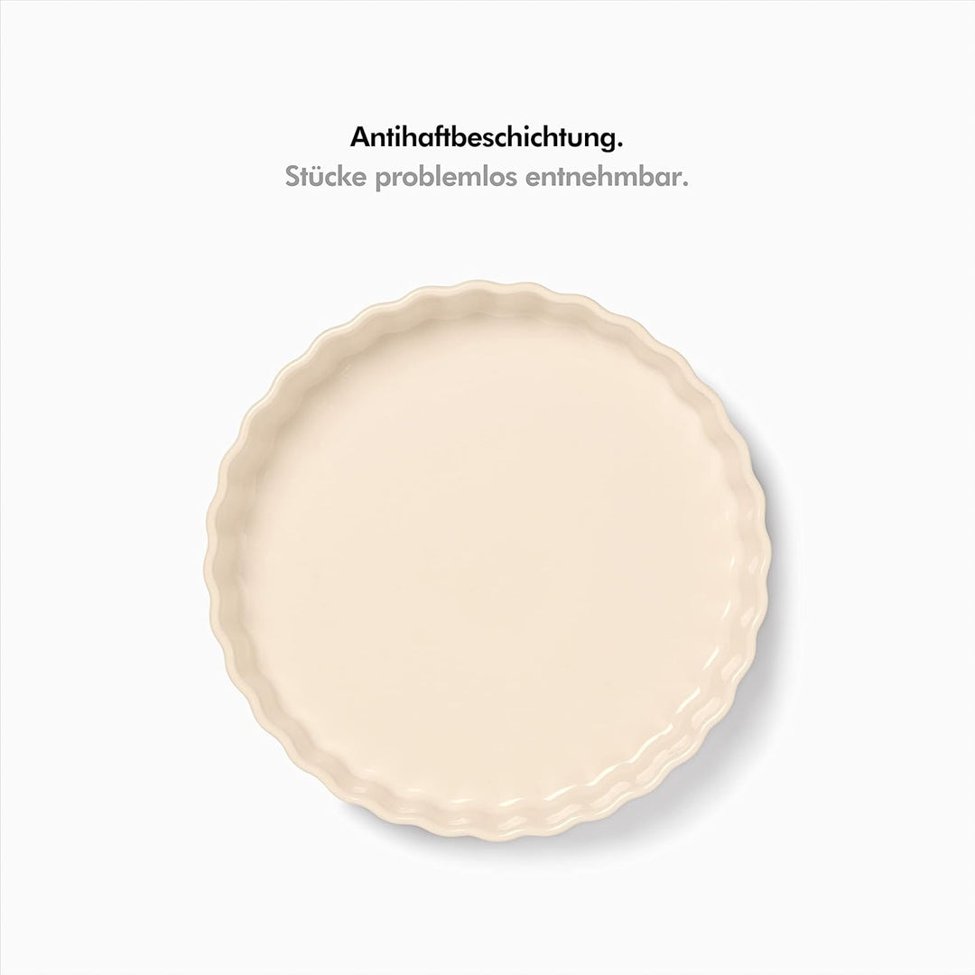 KIVY Quiche &amp; Tarteform [28 cm] - Antihaftbeschichtete Quicheform aus Keramik - Obstkuchenform - Tar