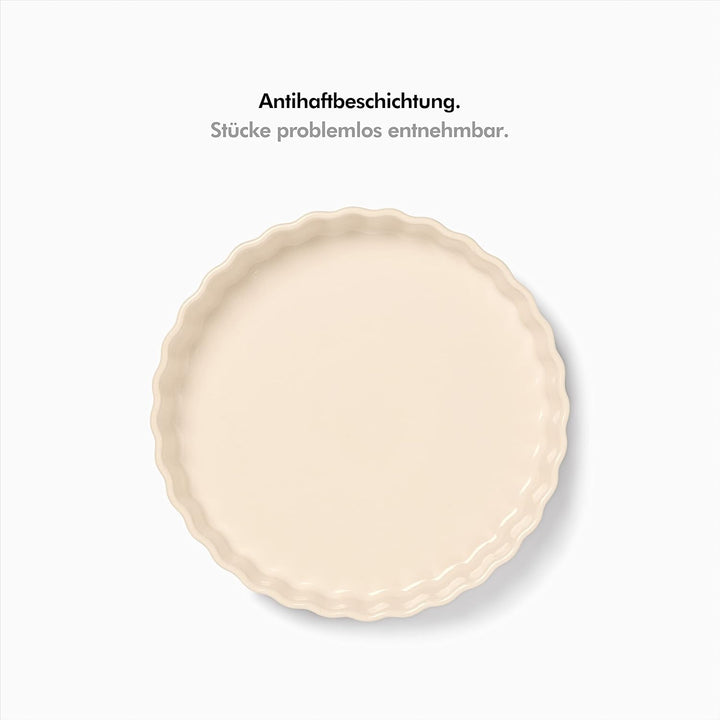 KIVY Quiche &amp; Tarteform [28 cm] - Antihaftbeschichtete Quicheform aus Keramik - Obstkuchenform - Tar