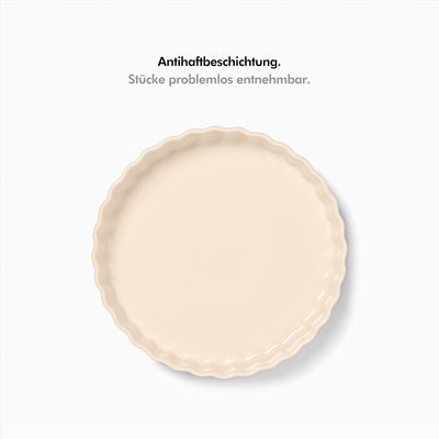 KIVY Quiche & Tarteform [28 cm] - Antihaftbeschichtete Quicheform aus Keramik - Obstkuchenform - Tar