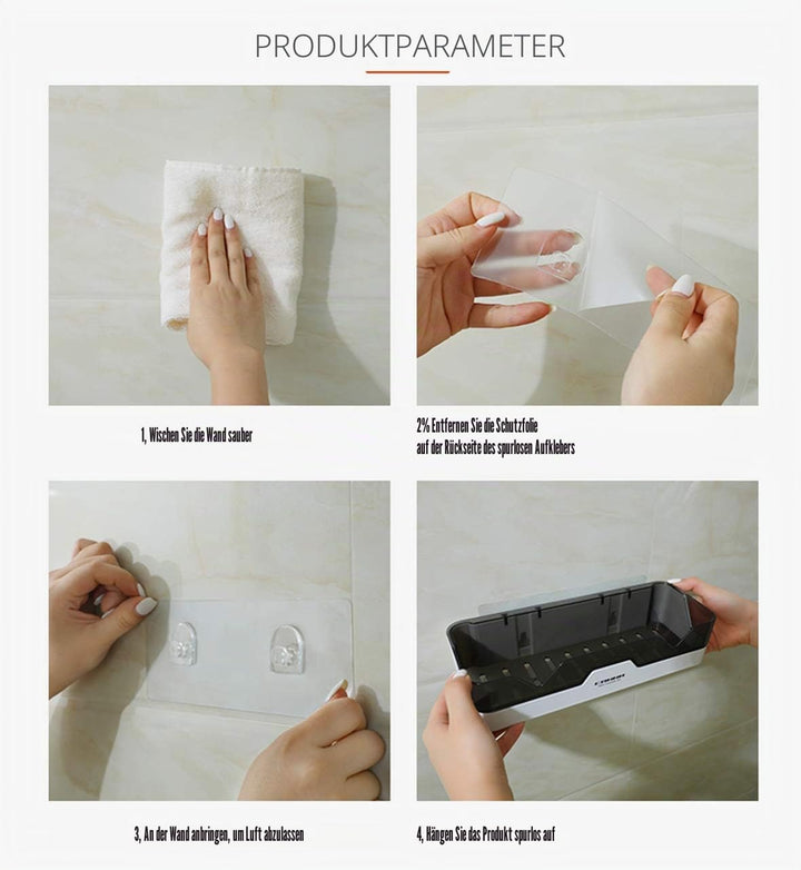 Duschregal Ohne Bohren,Badewannenablage aus Kunststoff,Moderner Badezimmer Regal,Duschregal zum Häng