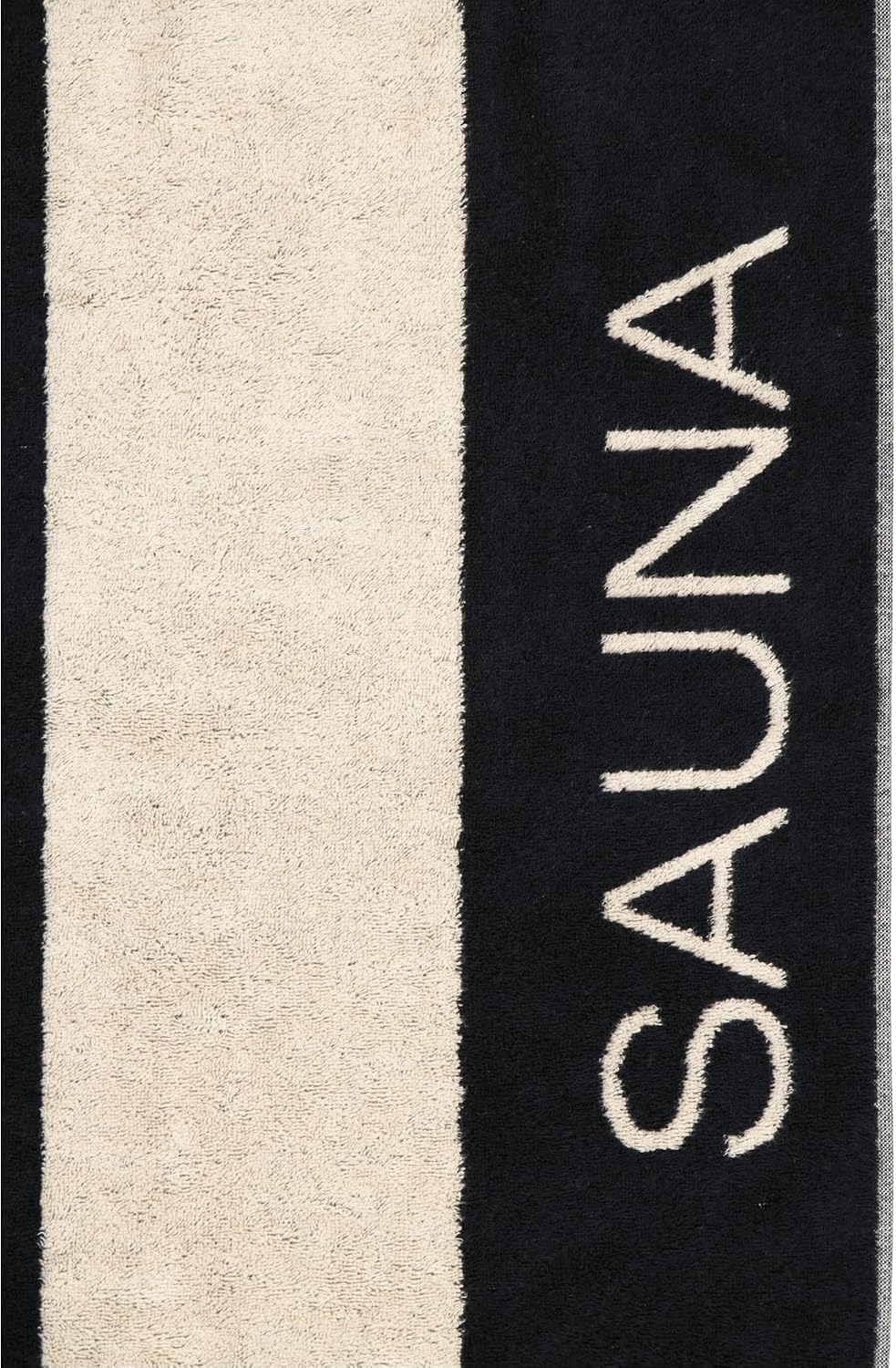 CAWÖ Home Saunatücher Natural Blockstreifen 6221 Natur-schwarz - 39 Saunatuch 80x200 cm