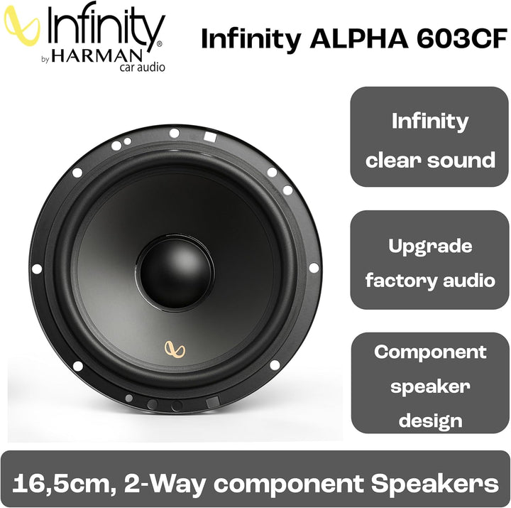 Infinity Alpha 603CF 3-Wege Koaxial Lautsprecher Auto 16,5cm, 6,5 Zoll, von Harman Kardon Car HiFi m