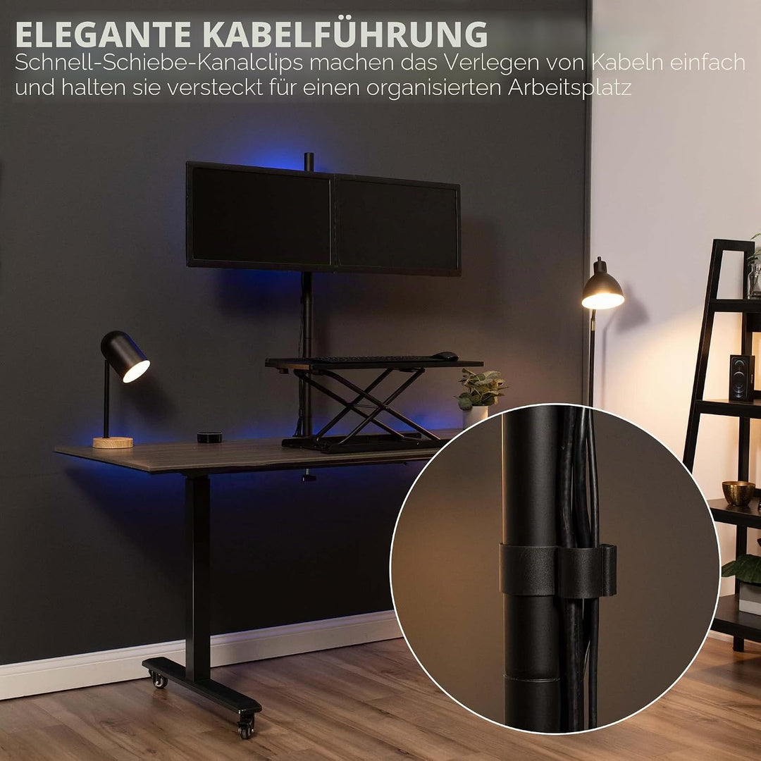 VIVO Stand-V012 Dual-Monitor-Schreibtischhalterung, extra hohe 99,1 cm Stange, voll Verstellbarer St