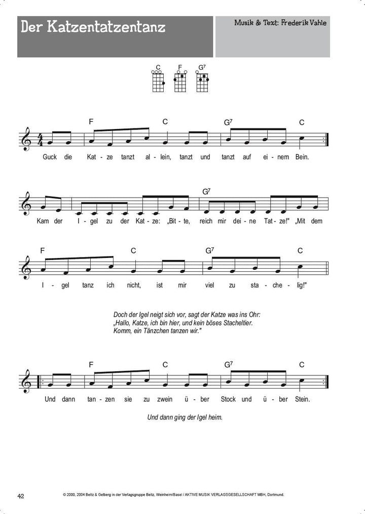 100 Kinderlieder für Ukulele | Ukulele-Songbuch für Kinder mit Melodielinie und Texten | Beliebte Ki