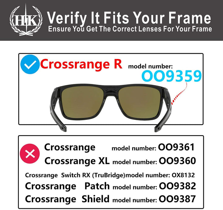 HKUCO Verstärken Ersatz-Brillengläser für Oakley Crossrange R Blau/Schwarz/Titan Sonnenbrille