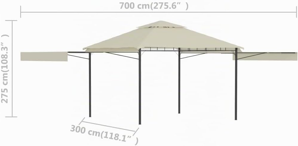vidaXL Pavillon mit Doppelt Erweiterten Dächern Festzelt Partyzelt Gartenpavillon Gartenzelt Bierzel