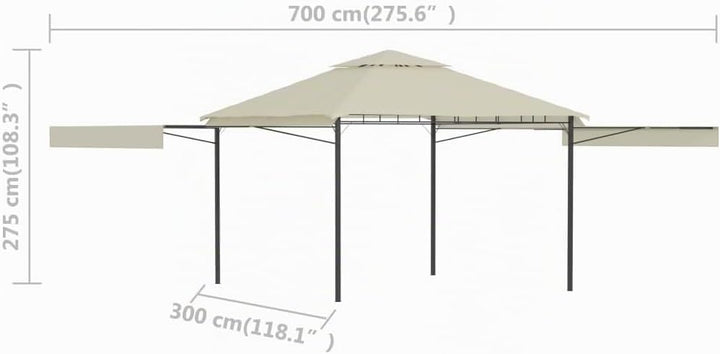 vidaXL Pavillon mit Doppelt Erweiterten Dächern Festzelt Partyzelt Gartenpavillon Gartenzelt Bierzel