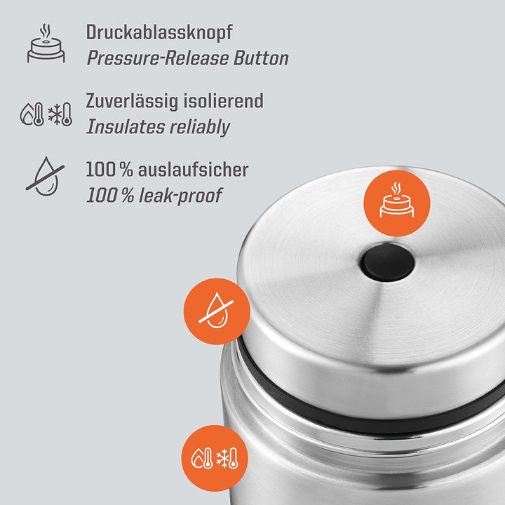 Esbit Thermobehälter Sculptor für Essen - Warmhaltebehälter 1000 ml in Edelstahl - aus Edelstahl für