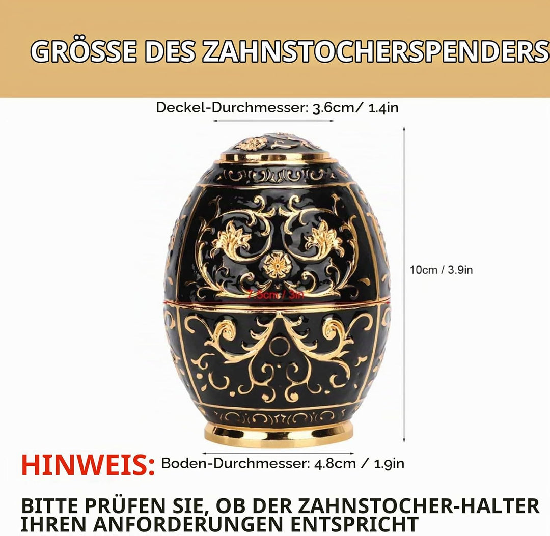 HERCHR Zahnstocherhalter, Spender Für Zahnstocher, Zahnstocher Spender, Push-Stil Retro Metall Hochs