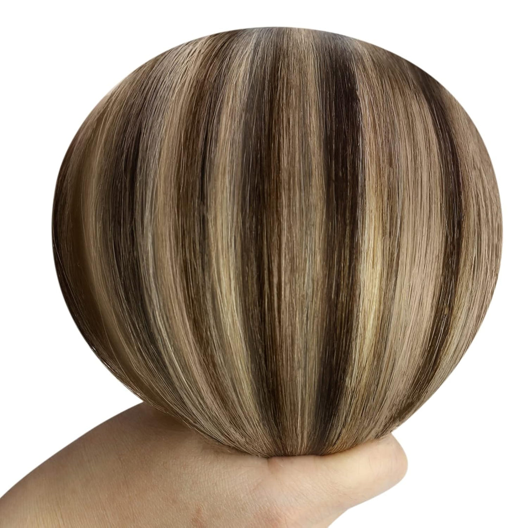 YoungSee Clip in Extensions Balayage Schwarz Echthaar Extensions Clip Schwarz Ombre Braun Blond Clip