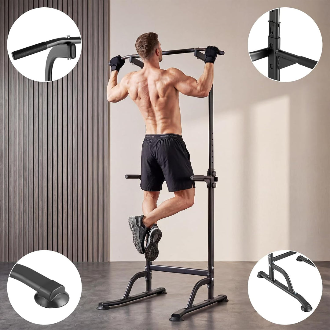 Heimfitness Kraftturm, Dip Station, Verstellbare Klimmzugstange für Ganzkörpertraining Stabiler All-