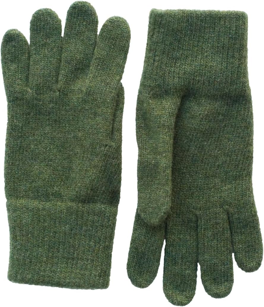 Merino Damen Wollhandschuhe/Fingerhandschuhe, 100% Wolle Merino extrafein 6 Grün, 6 Grün