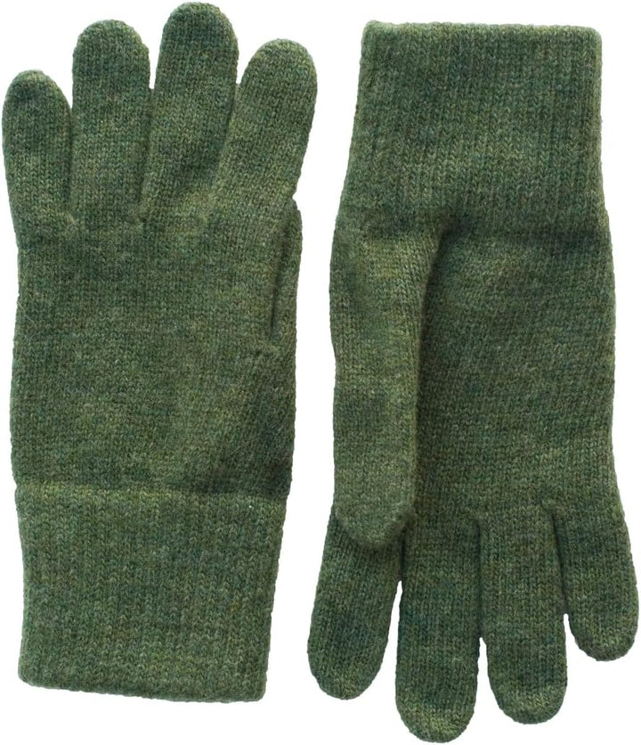 Merino Damen Wollhandschuhe/Fingerhandschuhe, 100% Wolle Merino extrafein 6 Grün, 6 Grün
