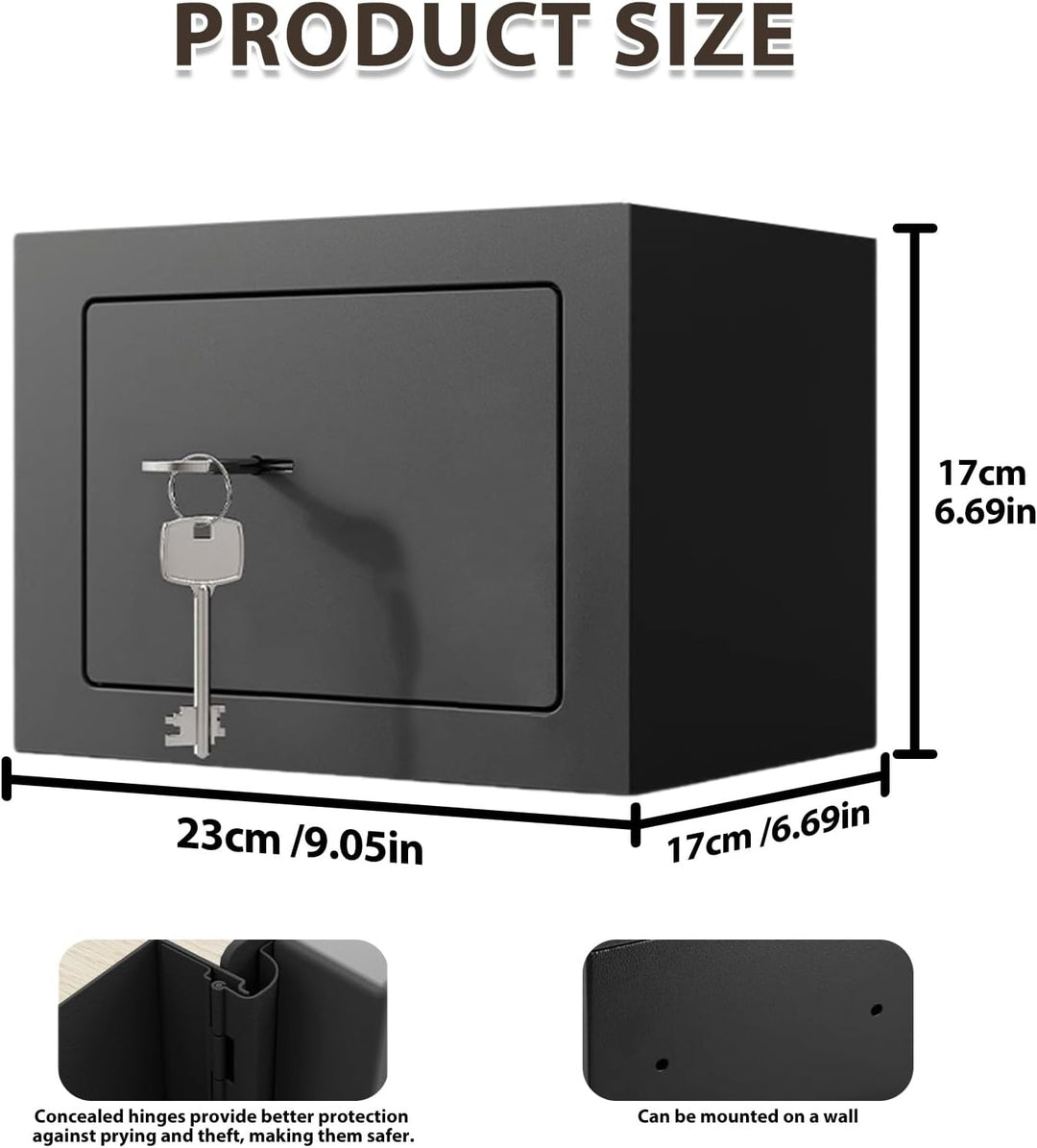 Tresor mit Einwurfschlitz 23 x 17 x 17 cm, Geldtresor Safe mit Schlüssel