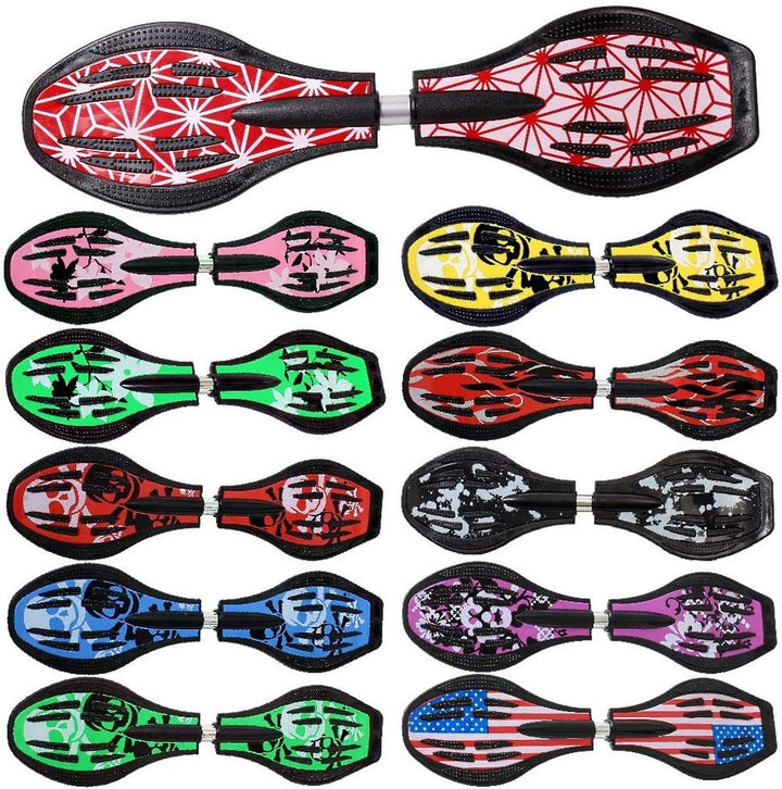 FunTomia Waveboard Original Mach1 Kugellager inkl. Tasche (Verschiedene Farbdesigns) Rot -