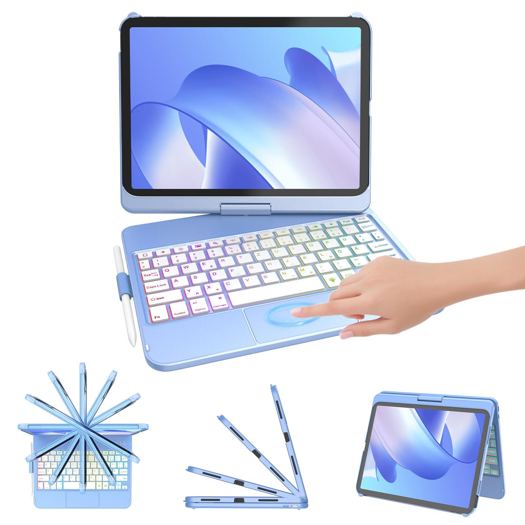 FUWANG Tastatur Hülle für iPad A16 Hülle mit Tastatur iPad Hülle mit Tastatur 11 Hülle mit Tastatur
