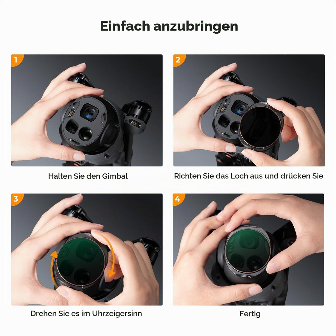 K&amp;F CONCEPT CPL Filter Polfilter Kompatibel mit DJI Mavic 4 PRO, Polarisator Optisches Glas mit Mehr