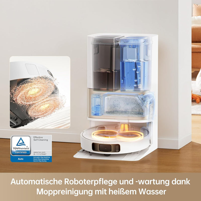 dreame L10s Pro Ultra Heat Roboter Staubsauger mit Automatische Moppreinigung mit heissem Wasser, Mo