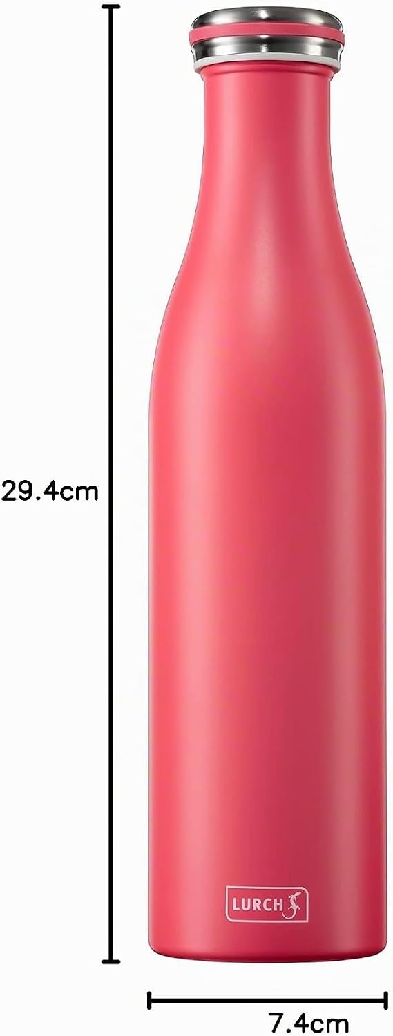Lurch 240968 Isolierflasche/Thermoflasche für heisse und kalte Getränke aus Doppelwandigem Edelstahl