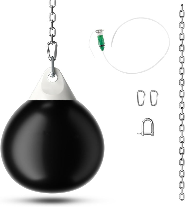 GYMAX Wasserboxsack Boxing Punching Bag Erwachsene Schwerer Boxsack Schwarz, Schwarz