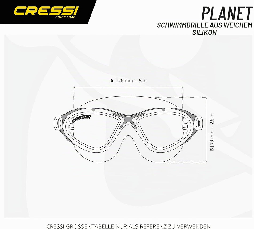 Cressi Planet Goggles - Premium Schwimmbrille für Schwimmen, Pool, Triathlon und alle Wassersportart