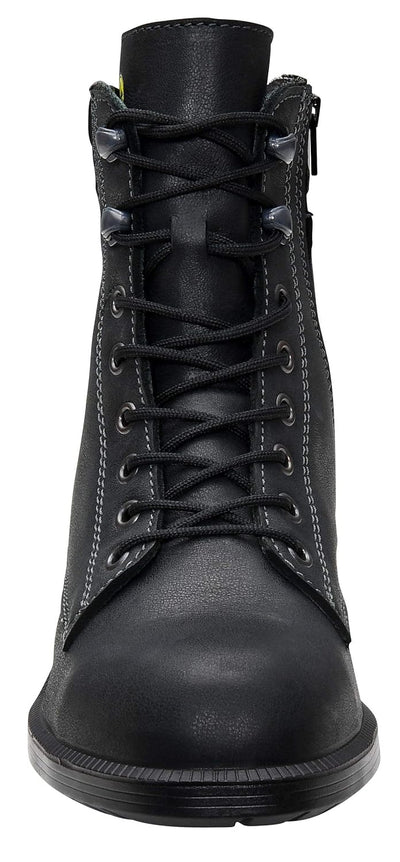 ELTEN Sicherheitsschuhe NIKOLA black Mid ESD S2, Damen, Leder, Stahlkappe, leicht, elegant, Schwarz,