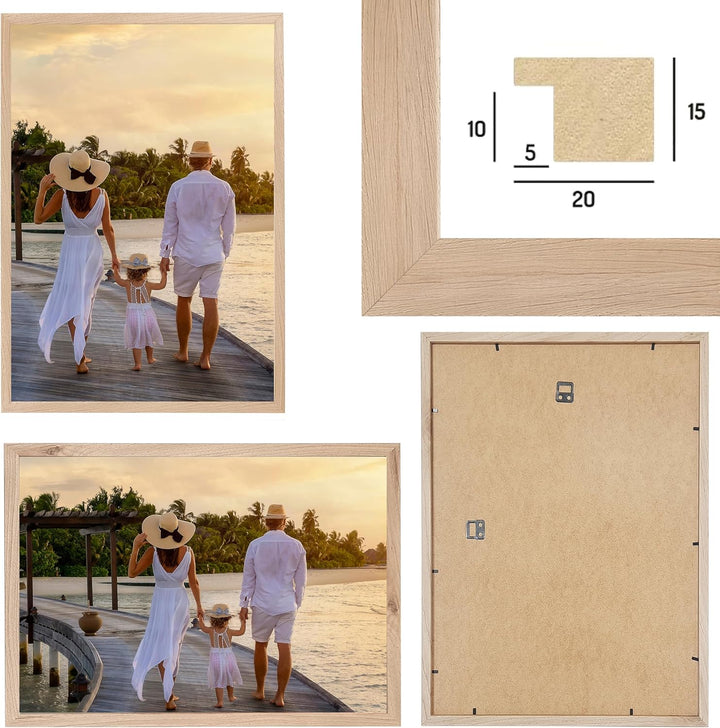 CABBEL 1x Bilderrahmen 50x70 cm Natur Rahmen 1-Pack | Dokumentenrahmen, Collage, Poster | MDF Holz-P