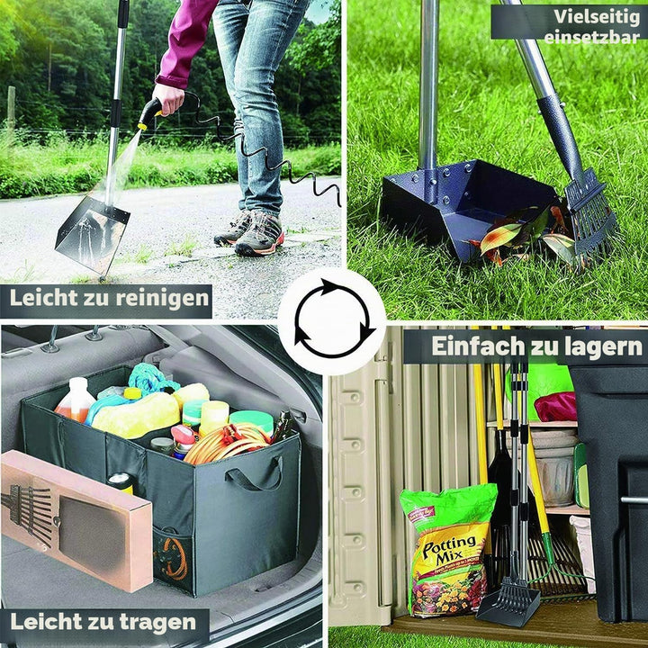 XXYL Hundekotschaufel, Tablett und Rechen für grosse, mittlere und kleine Haustiere, 96,5 cm lang, V
