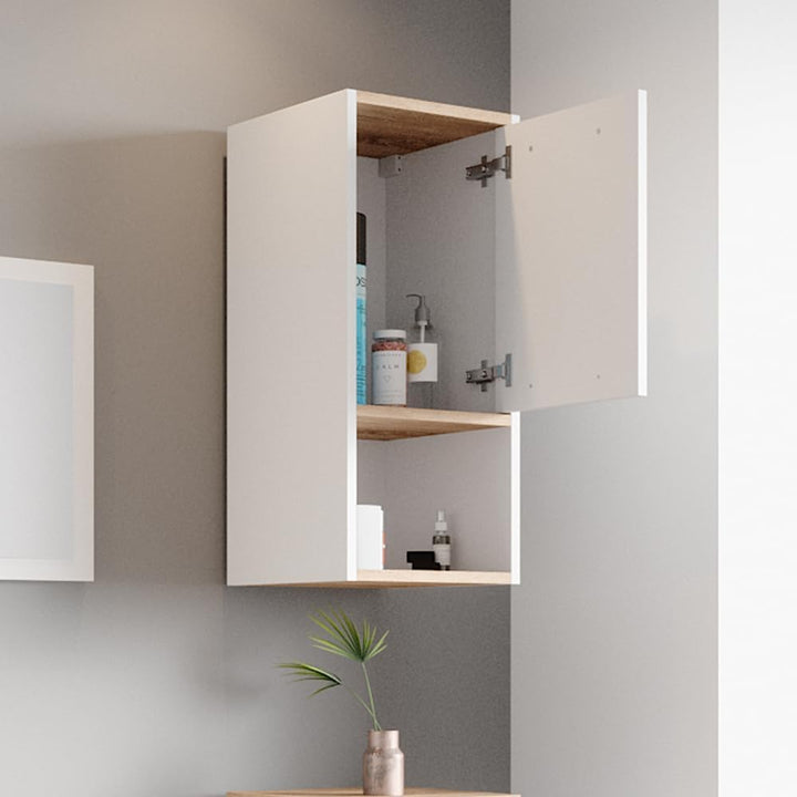 Vicco Badschrank Elvio, Weiss/Sonoma, 32 x 68 cm Hängeschrank, Hängeschrank