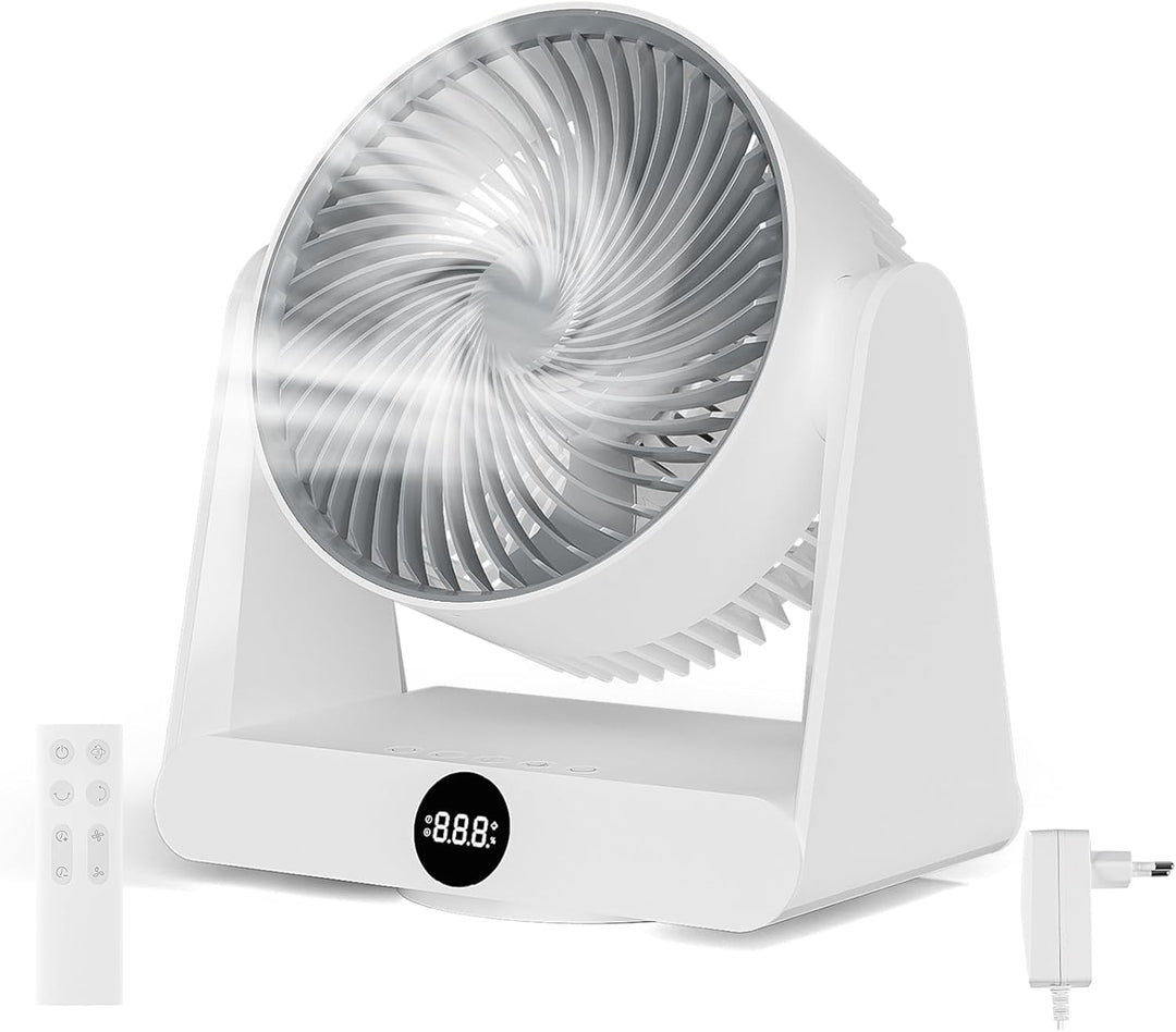Dreamhigh® Leiser Ventilator mit Fernbedienung, 12-Geschwindigstufe 12H Timer, 90° Auto oszillierend