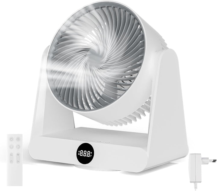 Dreamhigh® Leiser Ventilator mit Fernbedienung, 12-Geschwindigstufe 12H Timer, 90° Auto oszillierend
