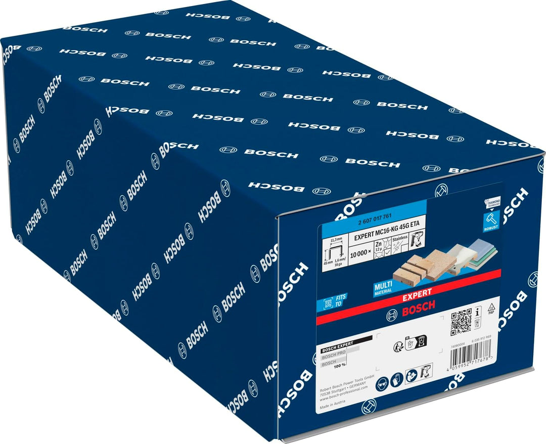 Bosch 144x EXPERT MC16-KG G ETA Klammer mit mittlerem Rücken, 1,6/16 g (für Bauholz, Spanplatte, Län