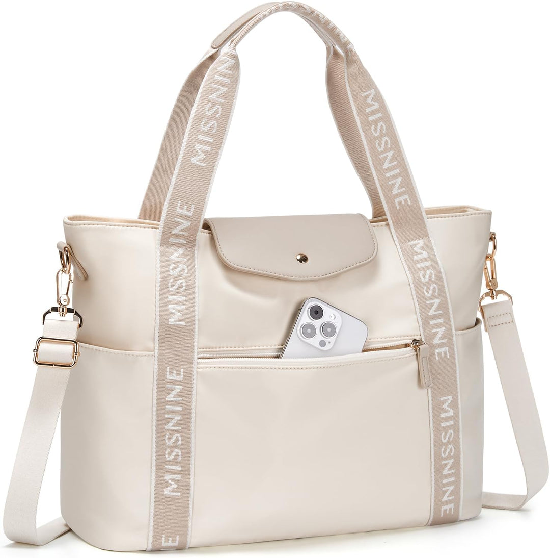 Missnine Handtasche Laptoptasche Damen 15,6-Zoll-Laptoptasche Tote Bag Leichte Arbeitstasche Shopper