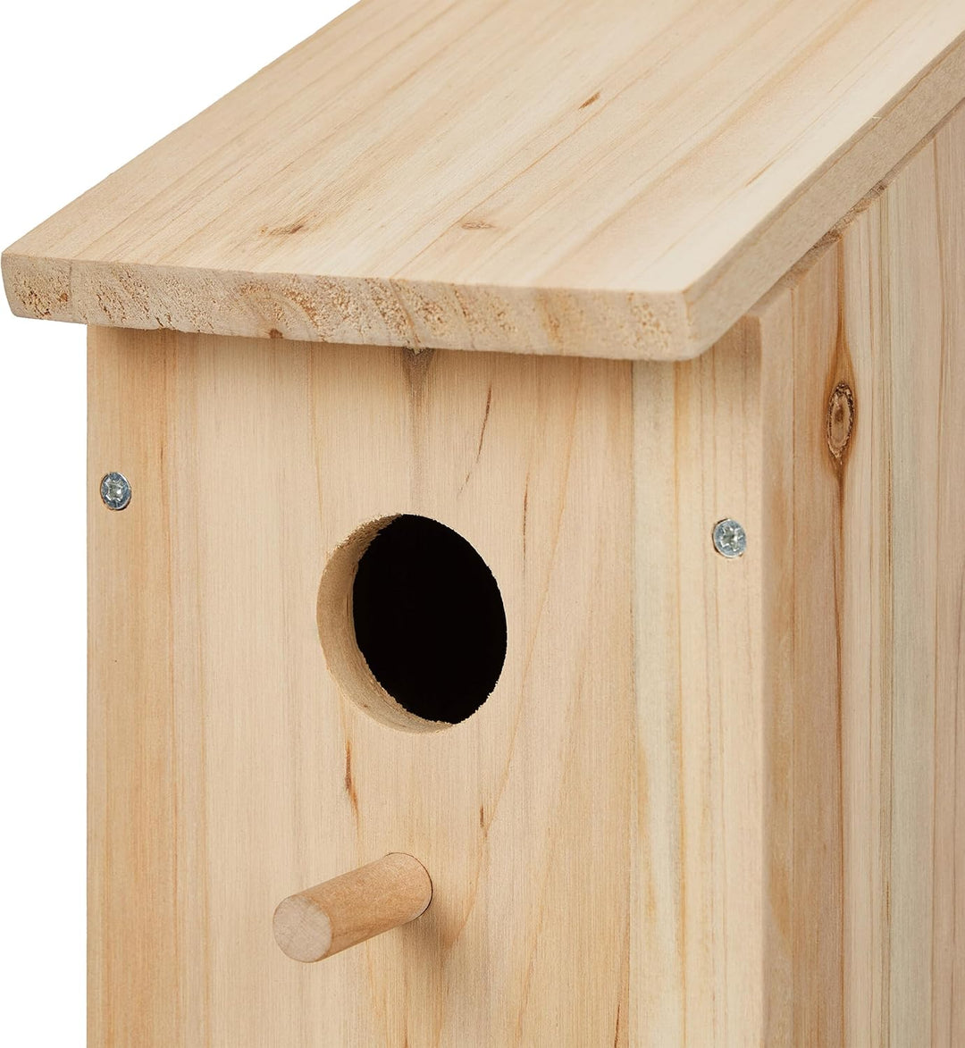 Relaxdays Nistkasten Bausatz für Vögel, 32mm Einflugloch, HBT: 29,5x11,5x17 cm, Vogelhaus zum selber