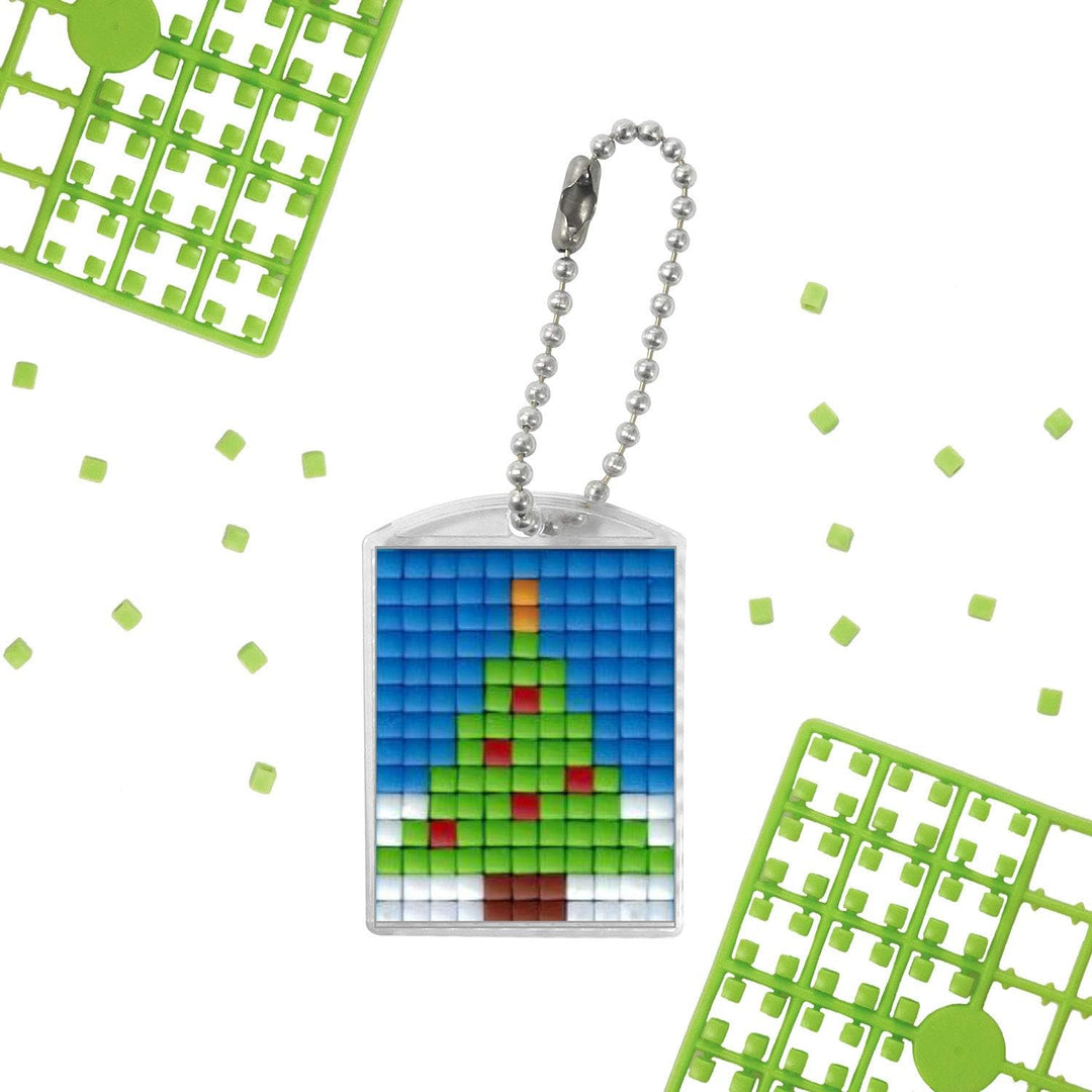 Pixel P90058-16501 Spass Bastelset Tannenbaum, mit 10 Medaillons zum Pixeln, einfaches Stecksystem o