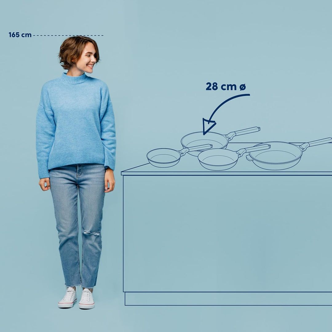 kela Bratpfanne Vitana, Ø 28 cm, Aluguss, grau, recycelbar, Allherdboden, antihaftbeschichtet, hitze